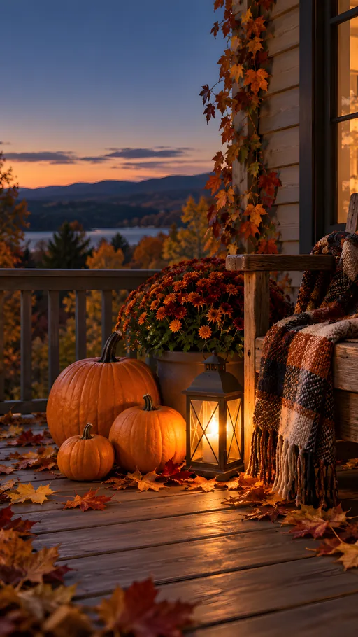 Cozy Autumn Porch — Seasons & Weather wallpaper