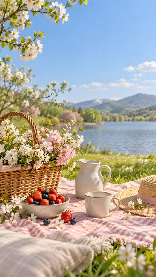 Spring Picnic Still Life — Seasons & Weather wallpaper