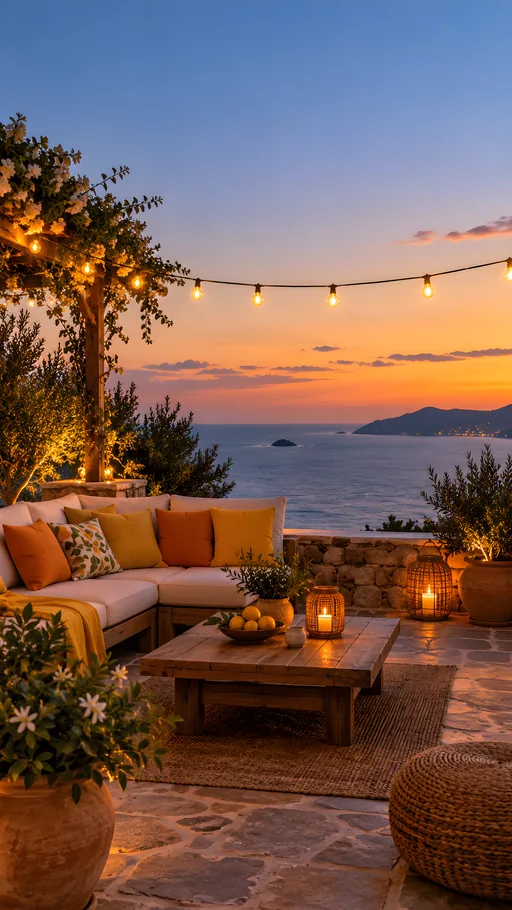 Summer Terrace String Lights — Seasons & Weather wallpaper