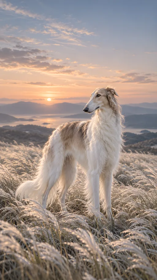 Borzoi in Silver Grass — Pets wallpaper