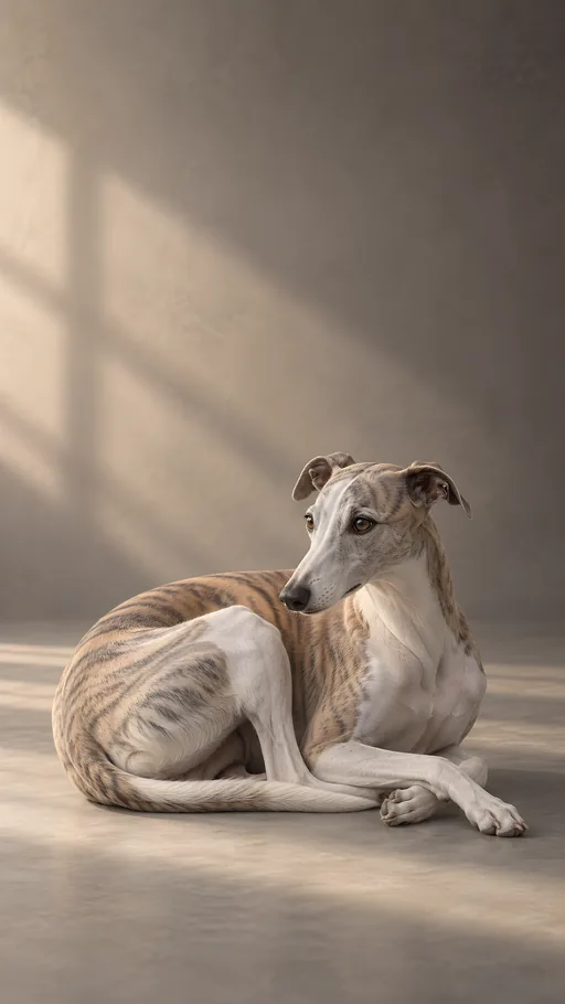 Curled-Up Whippet — Pets wallpaper