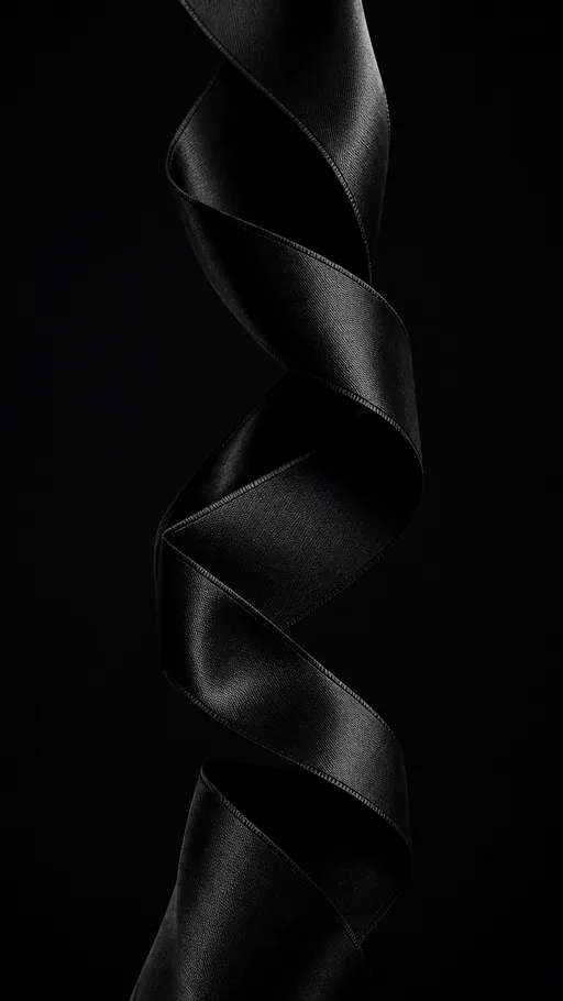 Tall Black Silk Ribbon — Abstract wallpaper