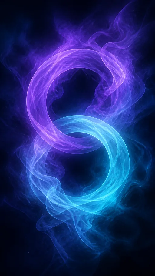 Violet And Cyan Smoke Forming Two — Abstract wallpaper