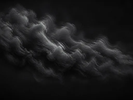 Broad Charcoal Smoke Plume Drifting Horizontally — Abstract Galaxy Fold wallpaper