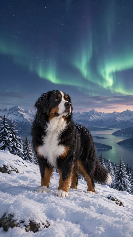 Bernese Under the Aurora — Pets wallpaper