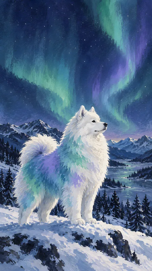 Aurora Dog Silhouette — Pets wallpaper