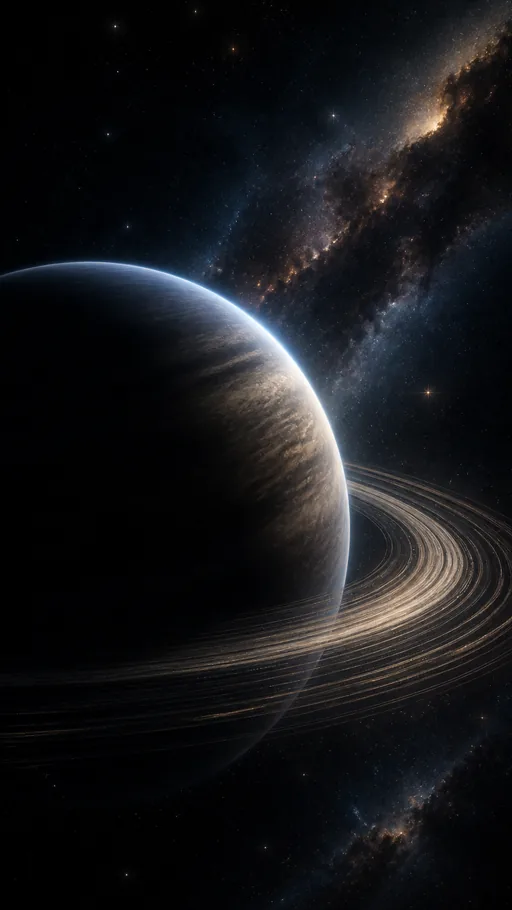 Ringed Planet Emerging — Space wallpaper