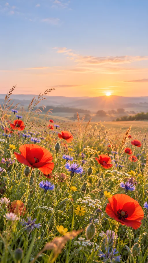 Wildflower Meadow at Sunrise — Flowers & Plants wallpaper