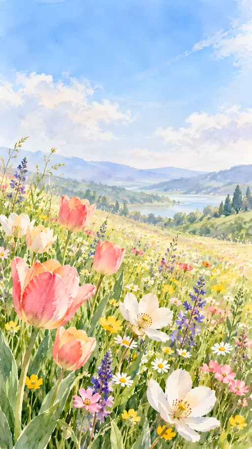 Watercolor Meadow — Flowers & Plants wallpaper