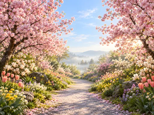 Blossom Garden Path — Flowers & Plants wallpaper