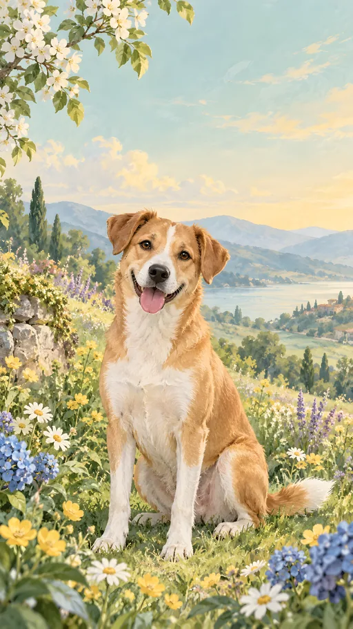 Botanical Dog Portrait — Pets wallpaper