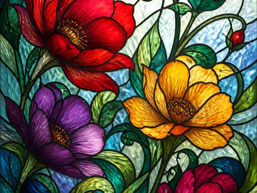 Stained-glass Garden — Art & Illustration Galaxy Fold wallpaper