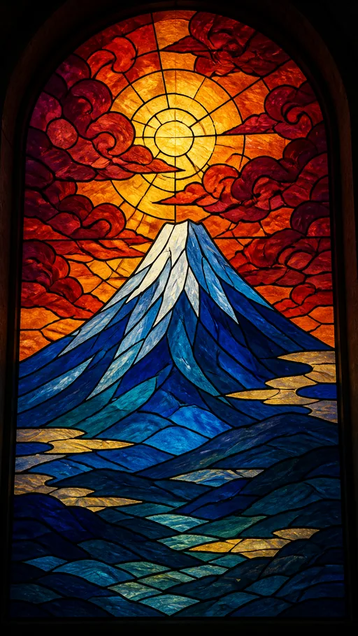 Tall Stained-glass Window Composition — Art & Illustration wallpaper