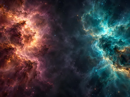 Copper and Teal Nebula — Space wallpaper