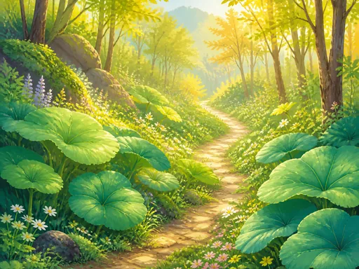Bright Forest Clearing Filled — Nature & Landscapes Galaxy Fold wallpaper