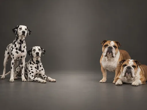 Dalmatians and Bulldogs — Pets wallpaper