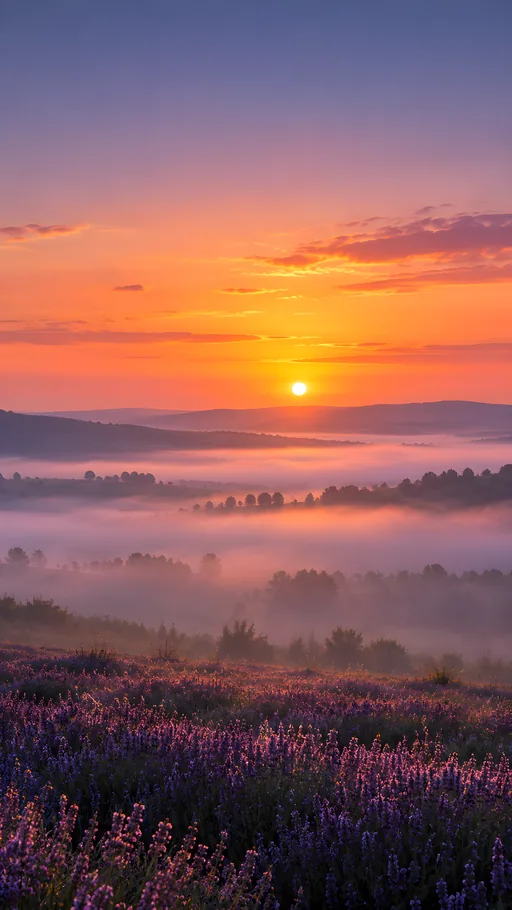 Fiery Sunrise Over the Mist — Seasons & Weather wallpaper