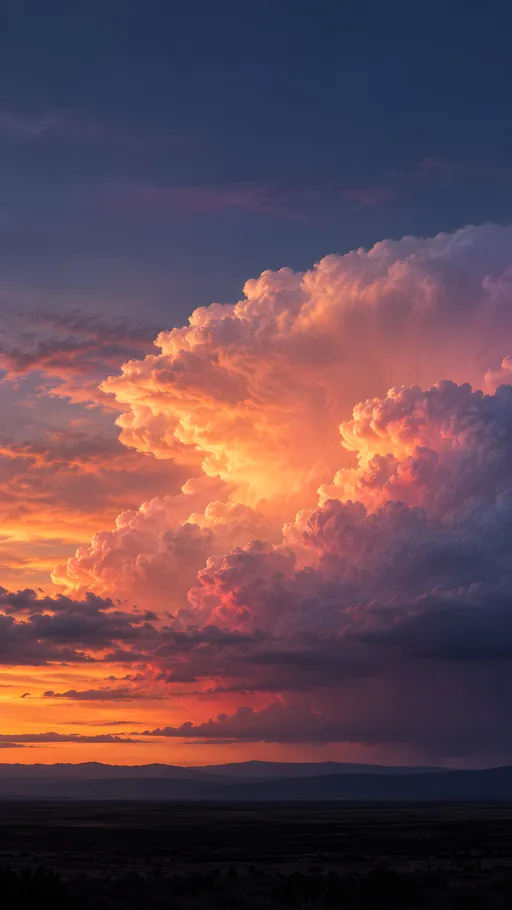 Glowing Peach Storm Clouds — Seasons & Weather wallpaper