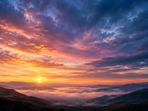 Panoramic Sunrise Over Hills — Seasons & Weather wallpaper
