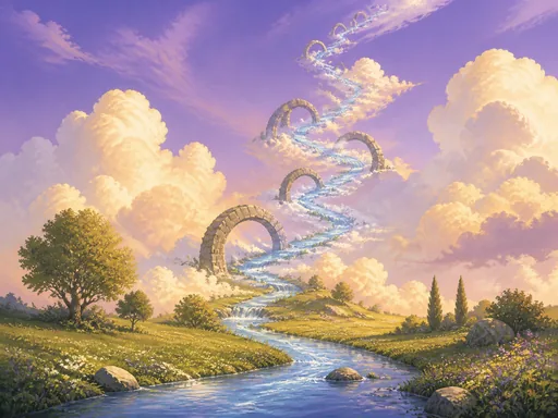 Surreal River Flowing Upward — Fantasy Galaxy Fold wallpaper