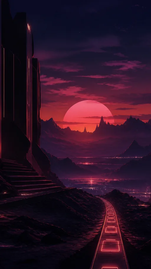Sophisticated Retro-futuristic Night Scene — Technology wallpaper