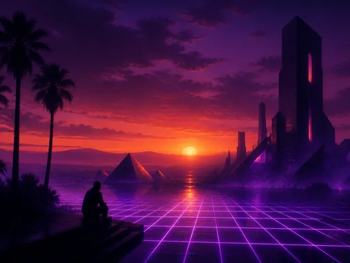 Sophisticated Retro-futuristic Night Scene — Technology wallpaper