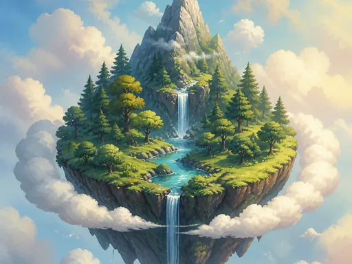 Floating Miniature Forest World — Fantasy Galaxy Fold wallpaper