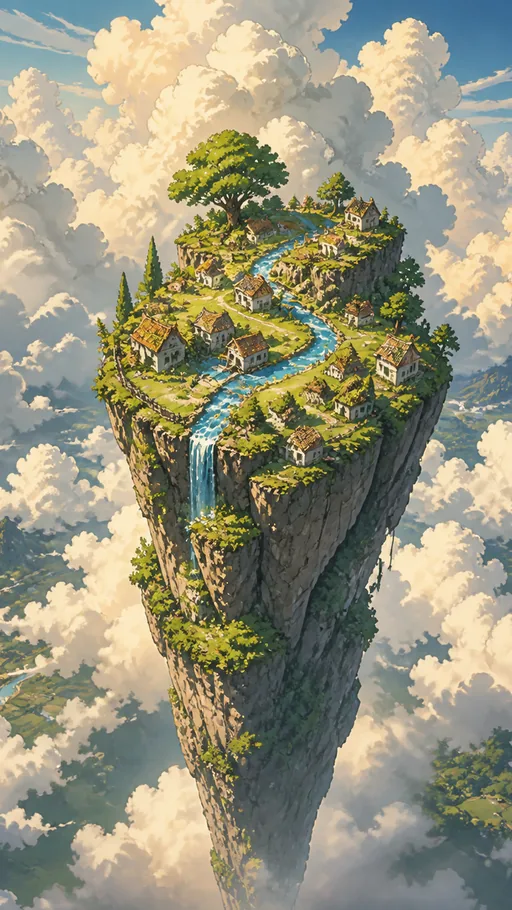 Miniature World Balanced On A Tall — Fantasy wallpaper