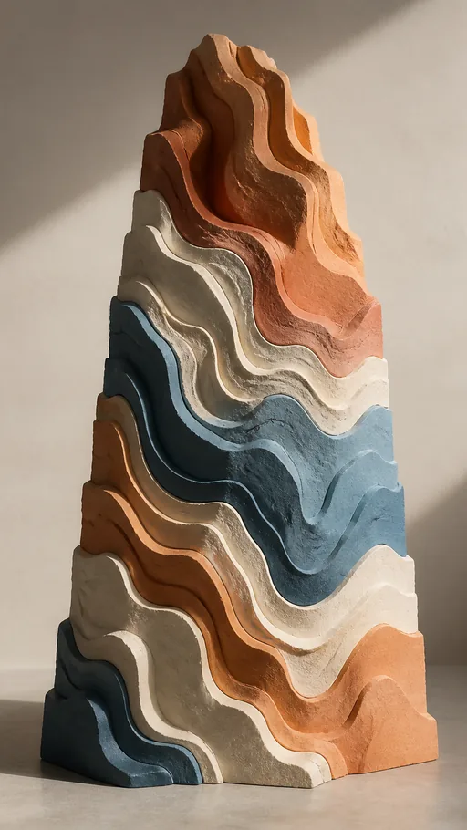 Tall Sculptural Stack — Abstract wallpaper