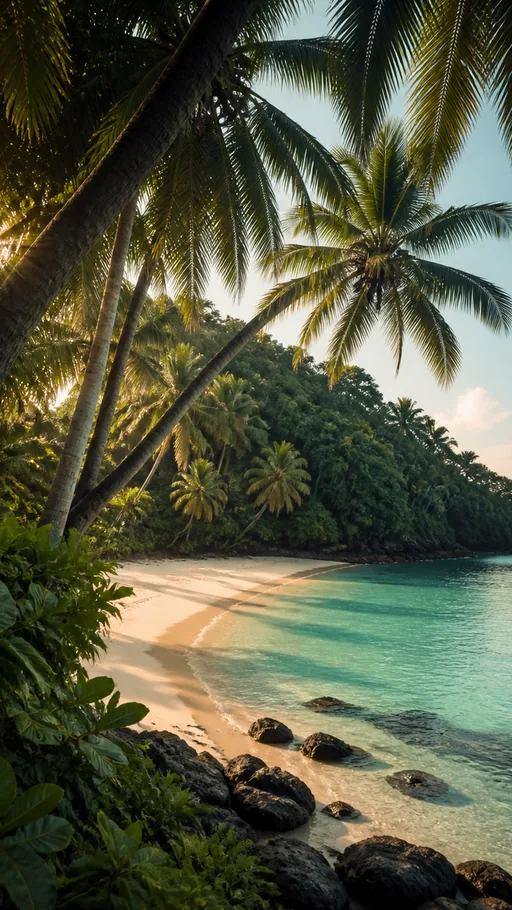 Tall Palms Leaning — Nature & Landscapes wallpaper