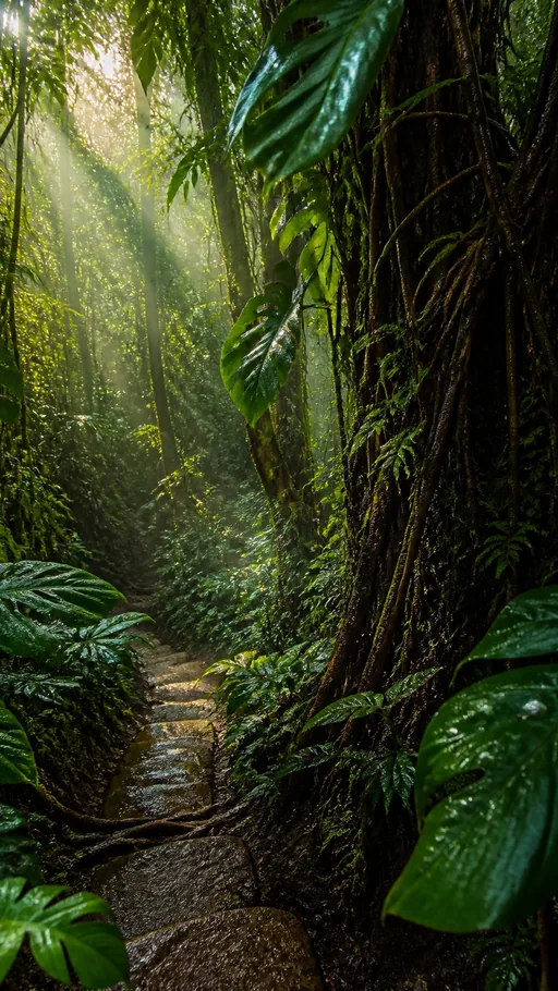 Lush Rainforest Path — Nature & Landscapes wallpaper