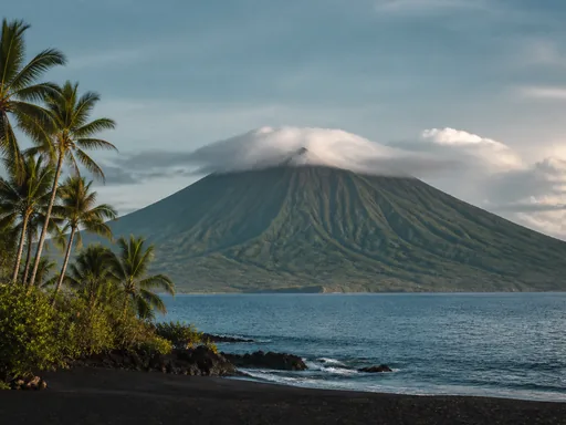Broad Volcanic Island — Nature & Landscapes Galaxy Fold wallpaper