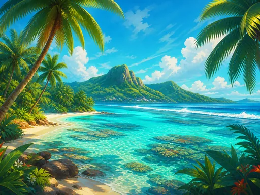 Wide Tropical Lagoon — Nature & Landscapes Galaxy Fold wallpaper