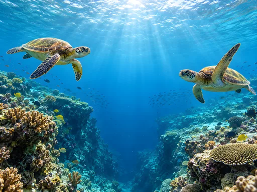 Sea Turtles Over the Reef — Animals & Wildlife wallpaper