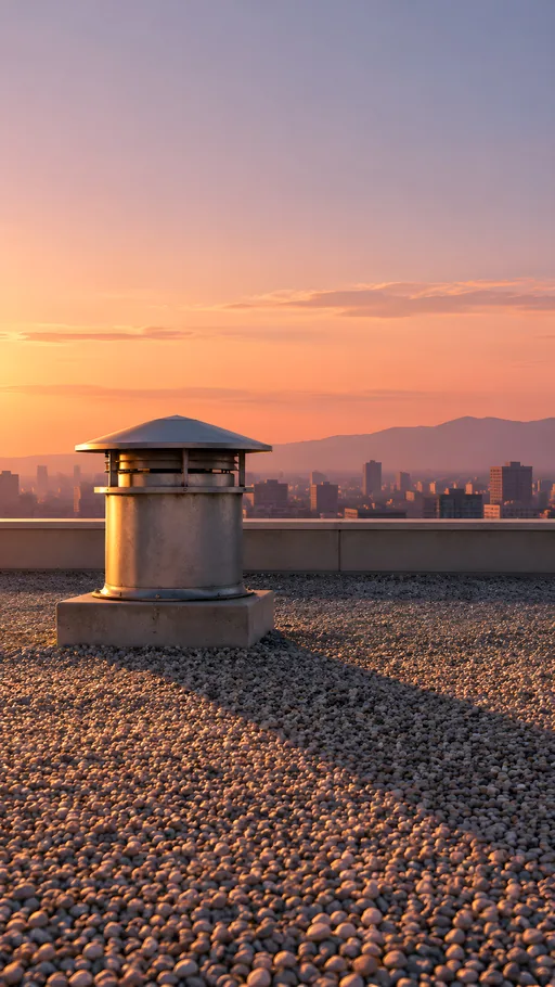 Rooftop Vent on Warm Gravel — Cities & Architecture wallpaper
