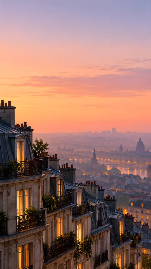 Stepped Rooflines in City Haze — Cities & Architecture wallpaper