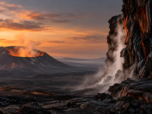 Crater and Cooled Lava Wall — Nature & Landscapes wallpaper