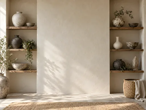 Ceramic Shelves and Plaster Wall — Cities & Architecture wallpaper