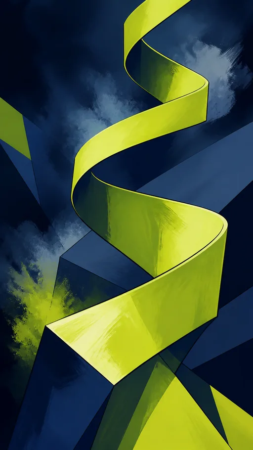 Wasabi-lime Illustrated Geometry Dark Navy Planes — Minimal & Color wallpaper