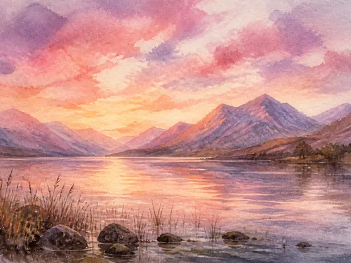 Broad Watercolor Panorama — Nature & Landscapes Galaxy Fold wallpaper
