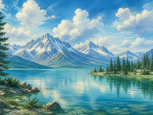 Wide Hand-painted Animated Landscape — Nature & Landscapes Galaxy Fold wallpaper