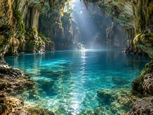 Turquoise Underground Pool — Nature & Landscapes wallpaper