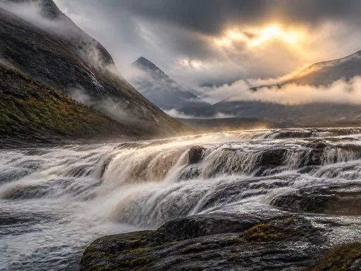 Powerful River Waterfall Widening Across A — Nature & Landscapes Galaxy Fold wallpaper