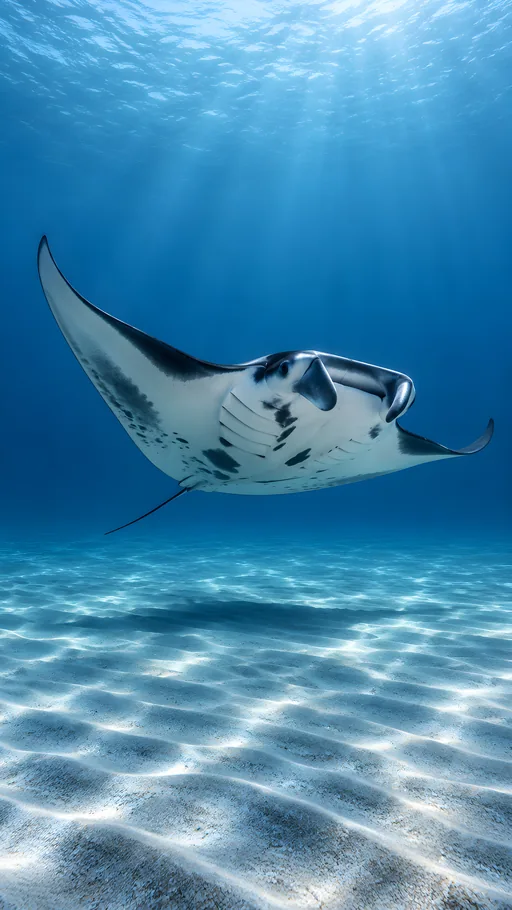 Manta Ray Over the Sand Flat — Animals & Wildlife wallpaper