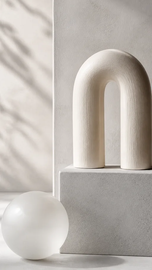White Ivory And Pale Gray Forms — Minimal & Color wallpaper