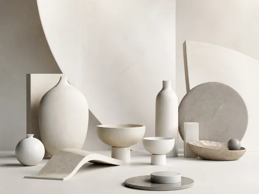 White Ivory And Pale Gray Forms — Minimal & Color wallpaper