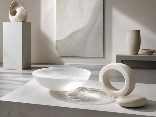 White Ivory And Pale Gray Forms — Minimal & Color wallpaper