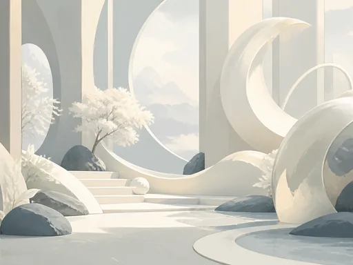 White And Ivory Illustrated Forms — Minimal & Color wallpaper