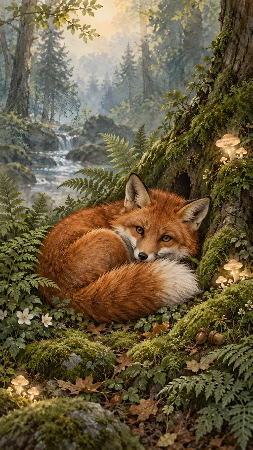Red Fox Among Ferns — Animals & Wildlife wallpaper