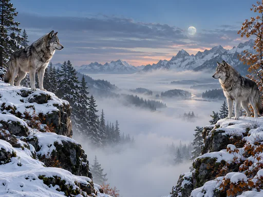 Wolves on a Snowfield — Animals & Wildlife wallpaper